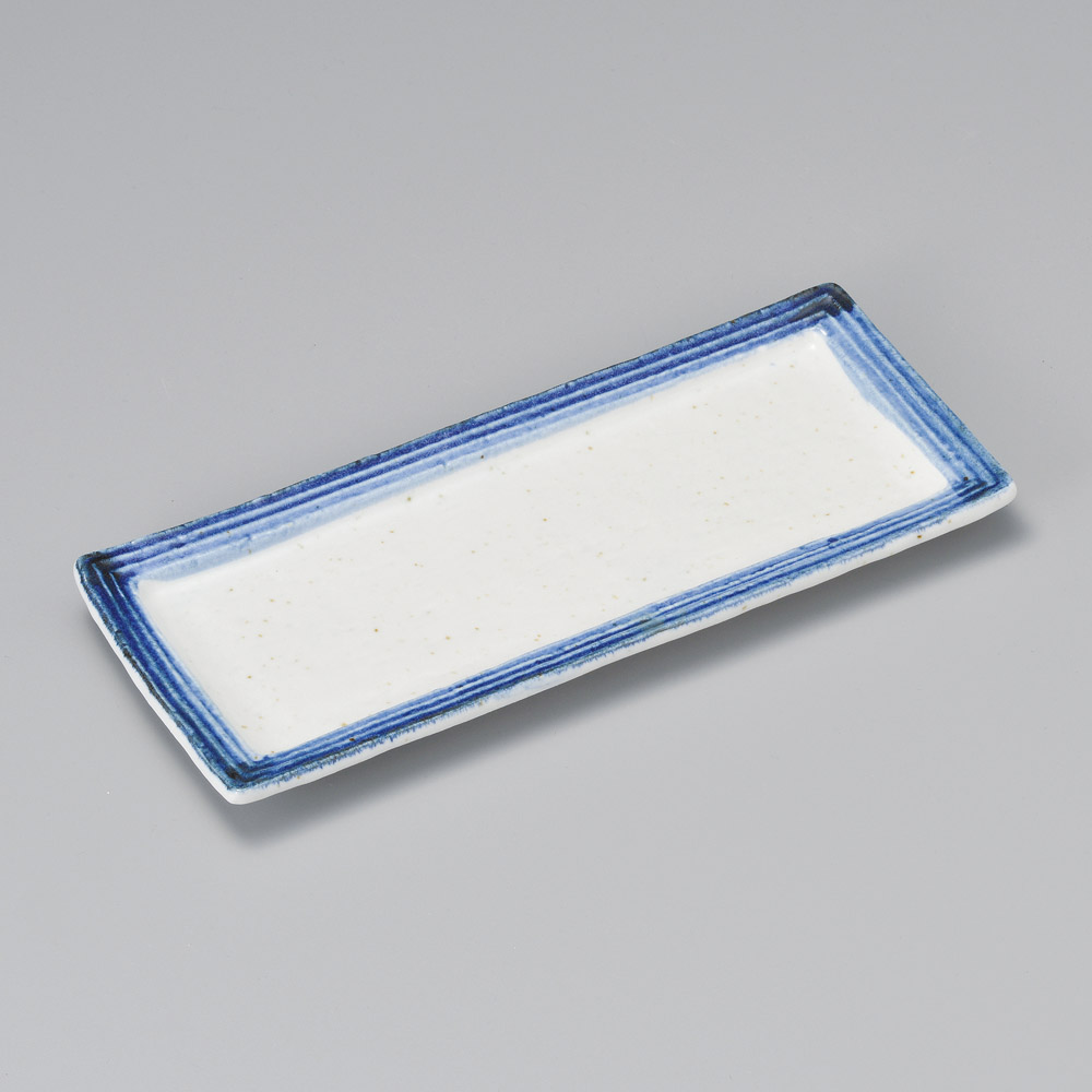 23101-031 灰白ゴスリム型さんま皿|業務用食器カタログ陶里31号