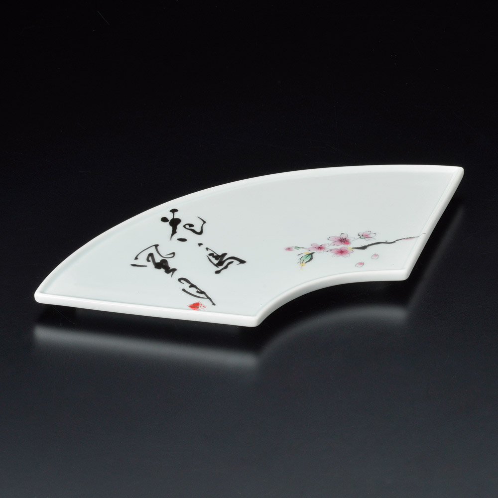23902-291 イングレ花鳥風月扇型焼物皿|業務用食器カタログ陶里31号