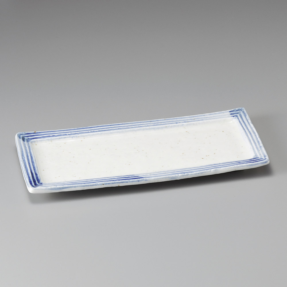 27204-491 灰白ゴスリム型さんま皿|業務用食器カタログ陶里31号