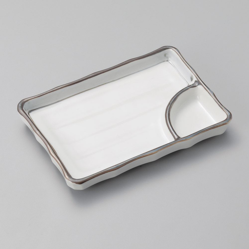 27803-091 淡彩ライン7.0仕切皿|業務用食器カタログ陶里31号