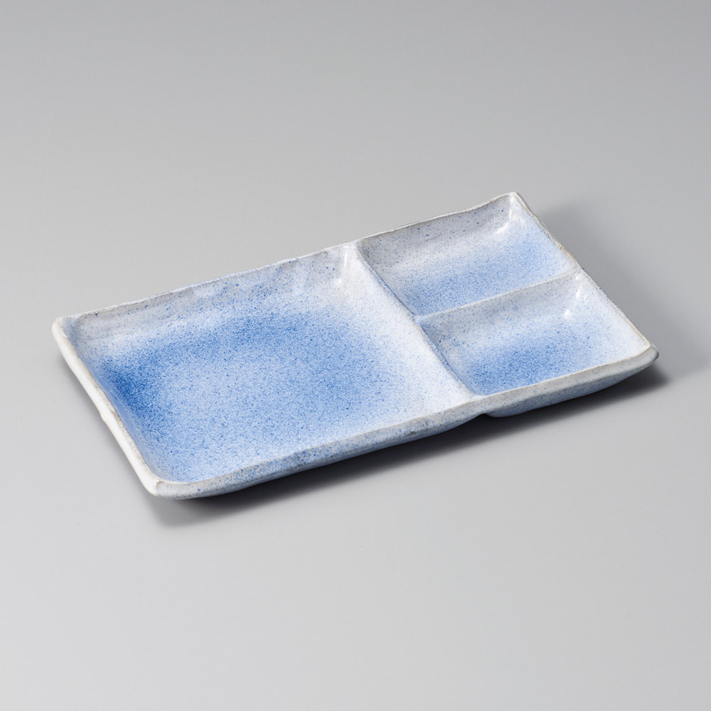 27807-151 瑠璃ウノフ8.0長角三品皿|業務用食器カタログ陶里31号
