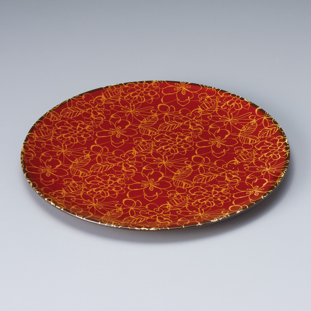 29601-101 ピコガーデン(赤)22.5㎝丸皿|業務用食器カタログ陶里31号