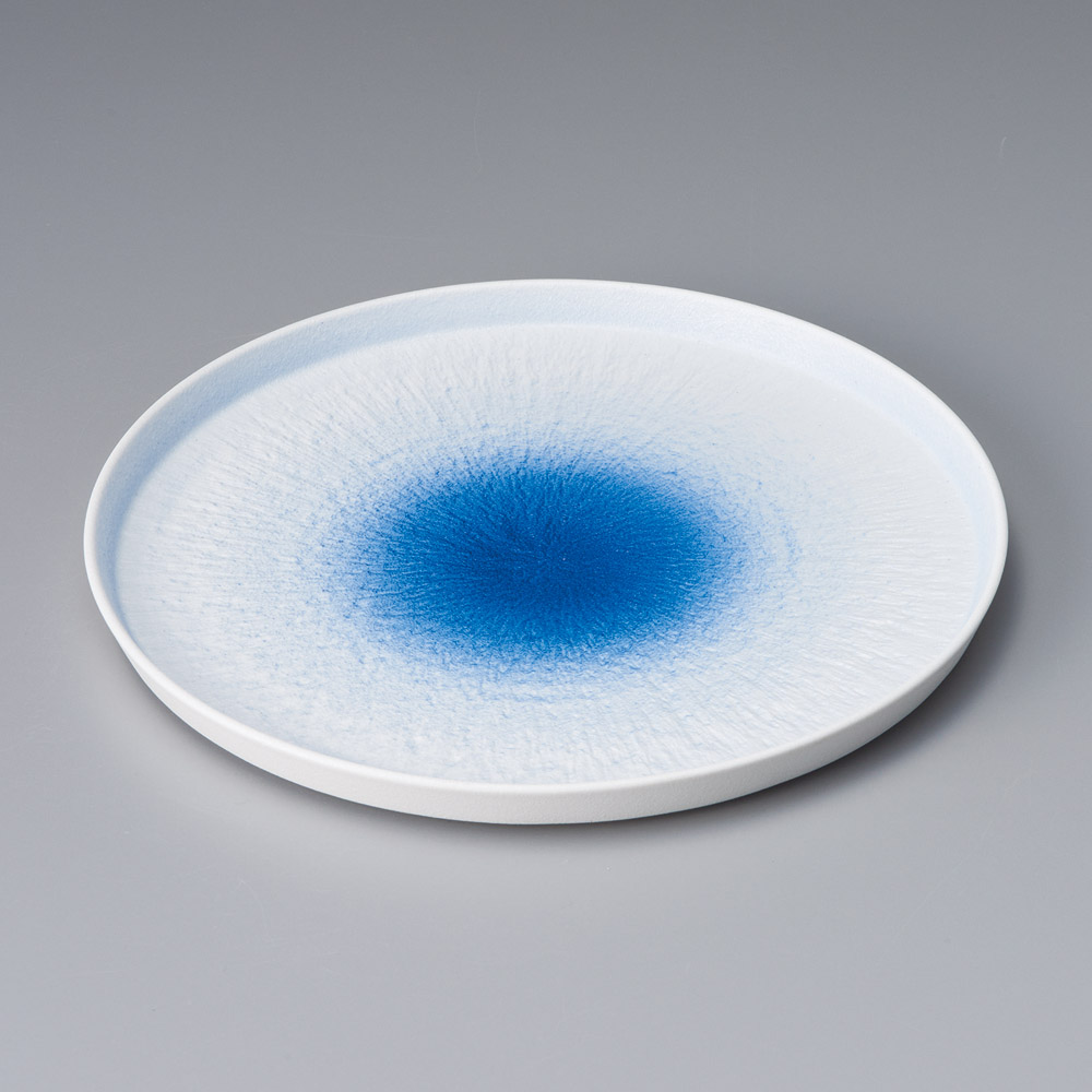 29806-541 白藍吹とちり切立8.5丸皿|業務用食器カタログ陶里31号