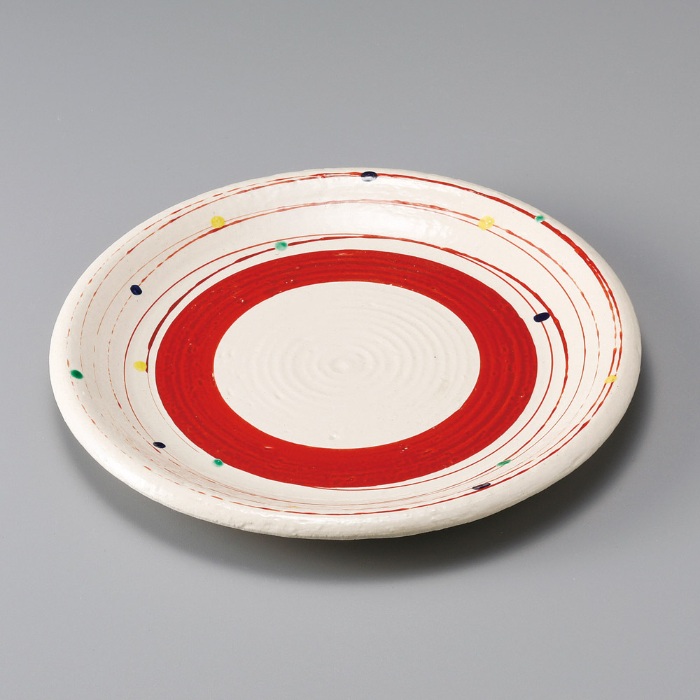 30506-131 点彩渦(赤)6.0皿|業務用食器カタログ陶里31号