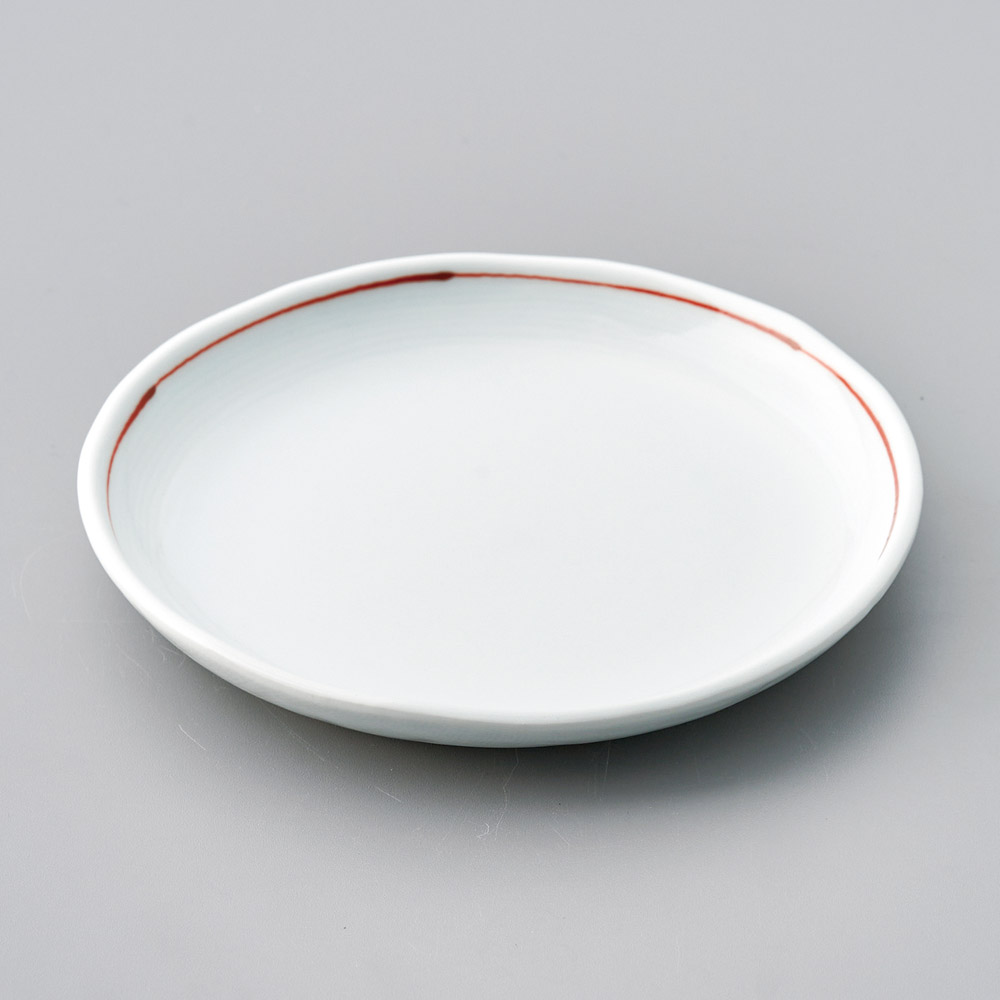32311-321 赤ライン5.0丸皿|業務用食器カタログ陶里31号