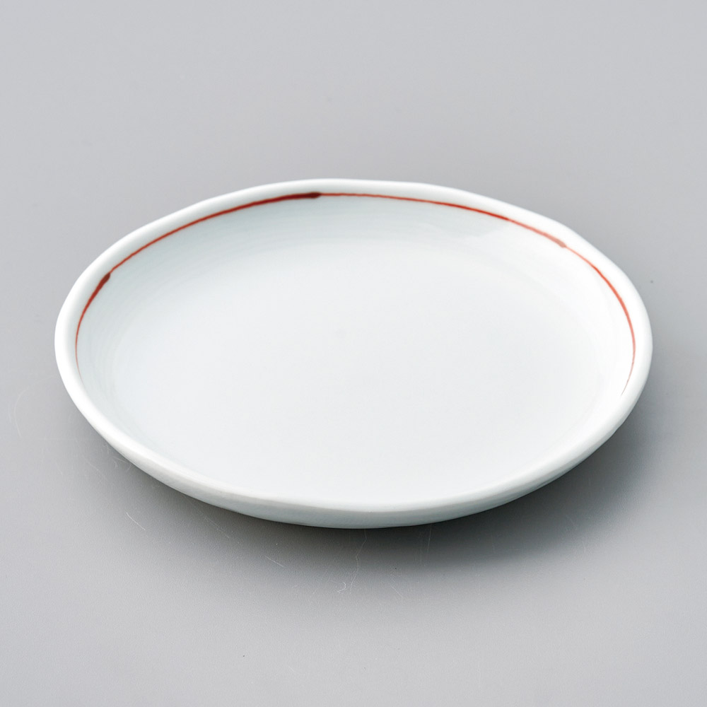 32312-321 赤ライン6.0丸皿|業務用食器カタログ陶里31号