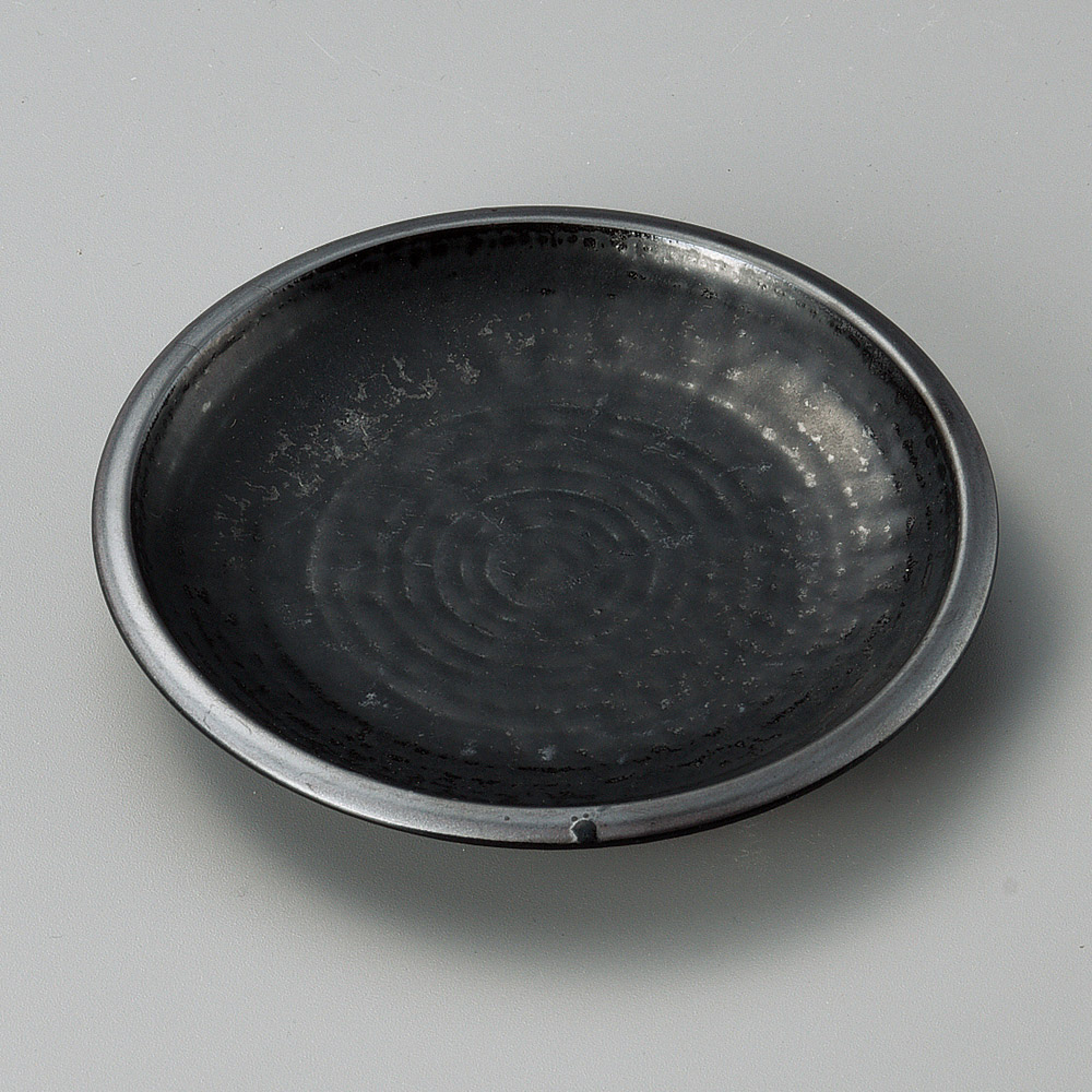 33323-081 黒マットくくりて4寸皿|業務用食器カタログ陶里31号