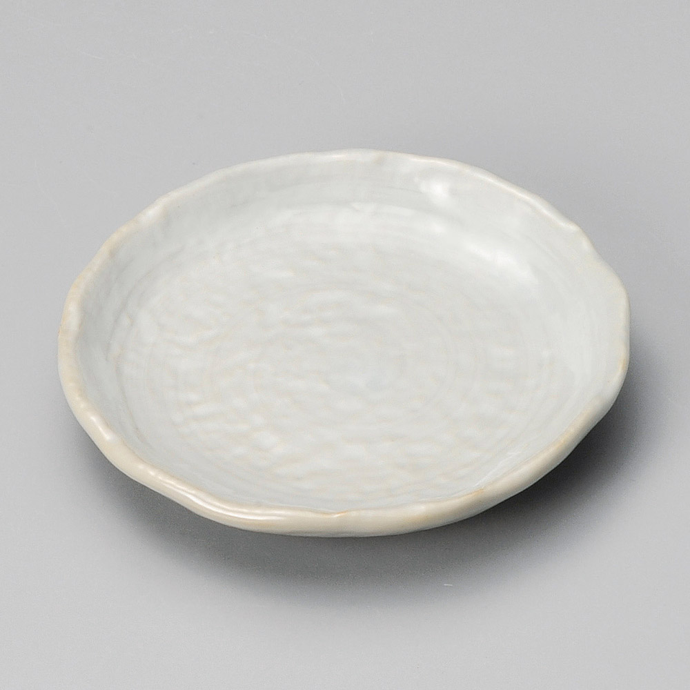 33419-191 粉引白刷毛4.0丸皿|業務用食器カタログ陶里31号
