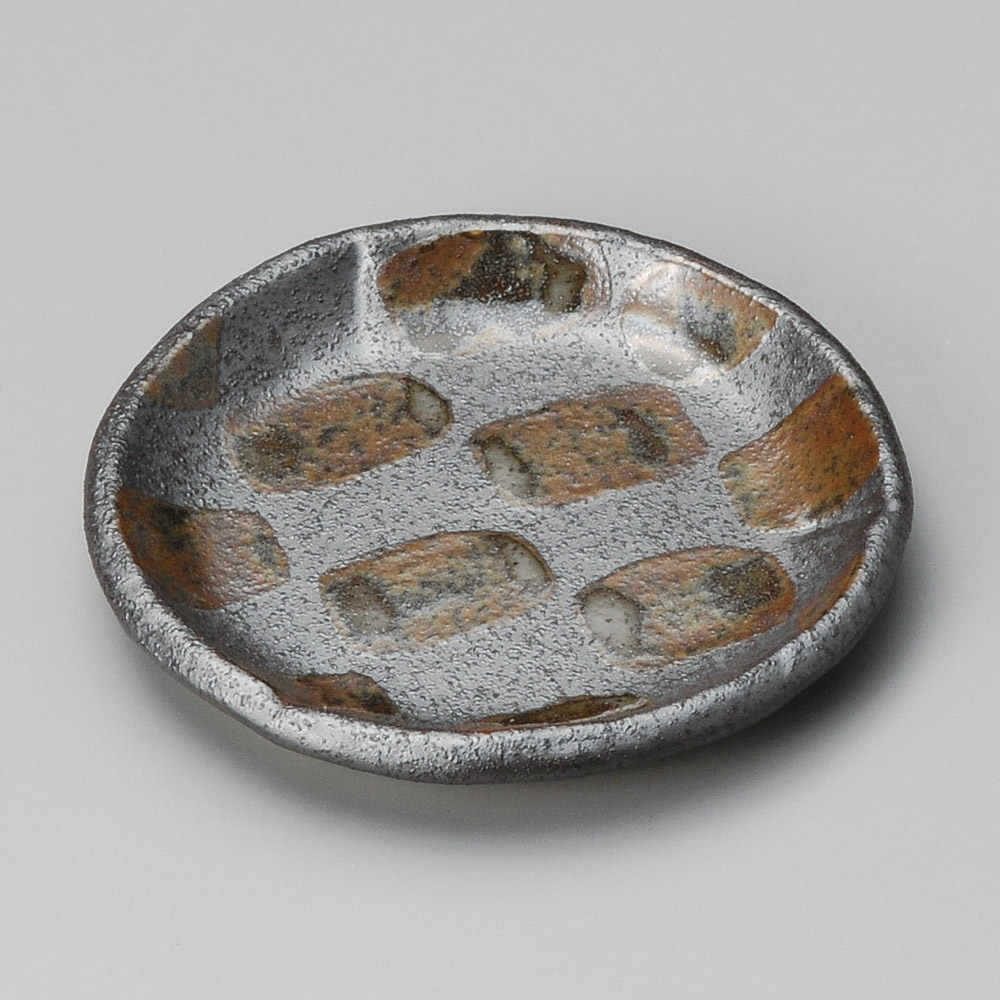 33507-191 黒結晶丸銘々皿|業務用食器カタログ陶里31号