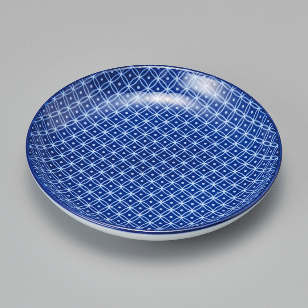 33515-641 古青藍藍七宝 10㎝丸皿|業務用食器カタログ陶里31号