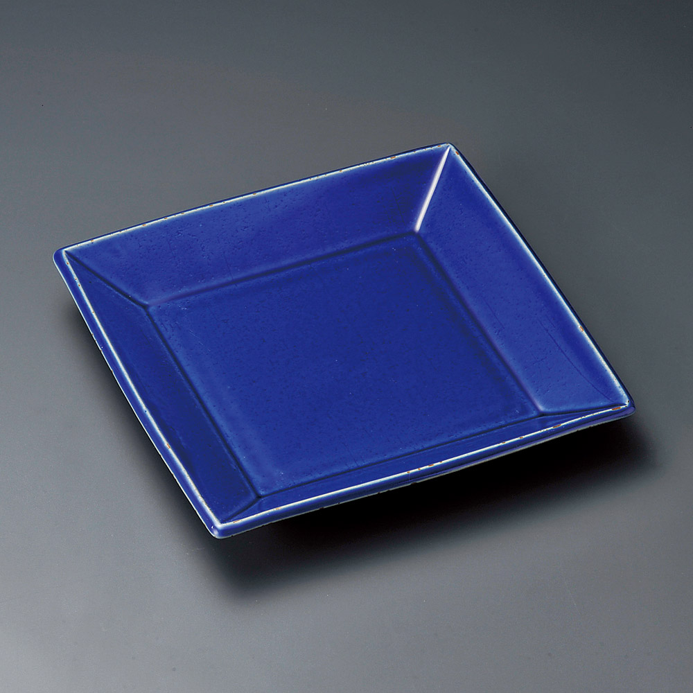 35707-461 黒土青釉24㎝スクエアー皿(大)|業務用食器カタログ陶里31号