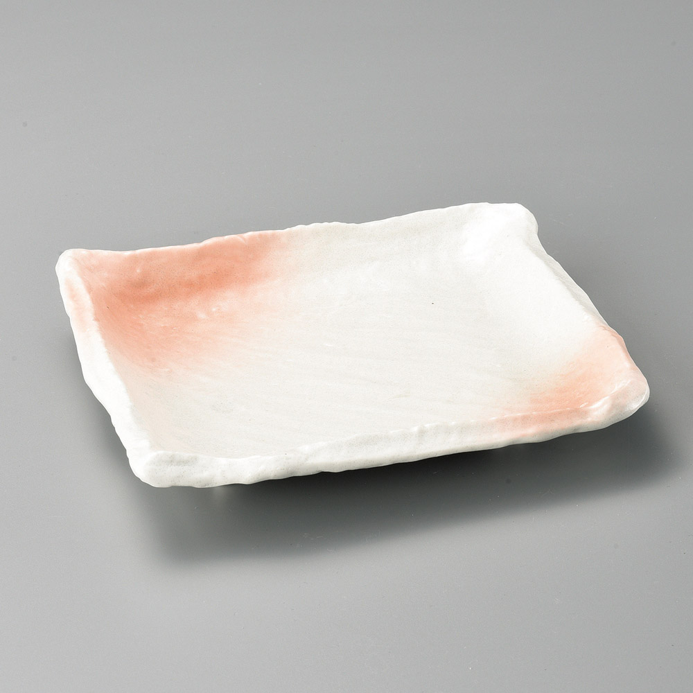 36111-051 ピンク吹23㎝正角皿|業務用食器カタログ陶里31号