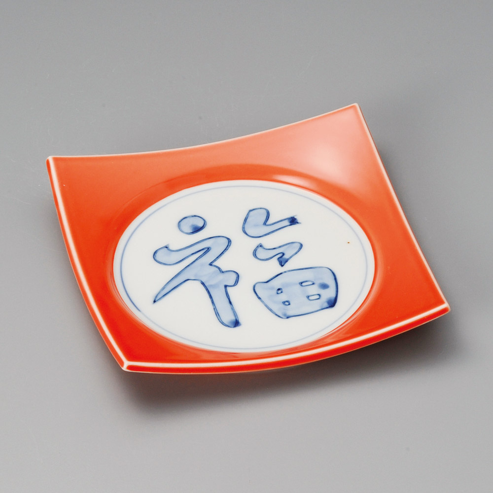 37403-521 柿釉福四方皿(大)|業務用食器カタログ陶里31号