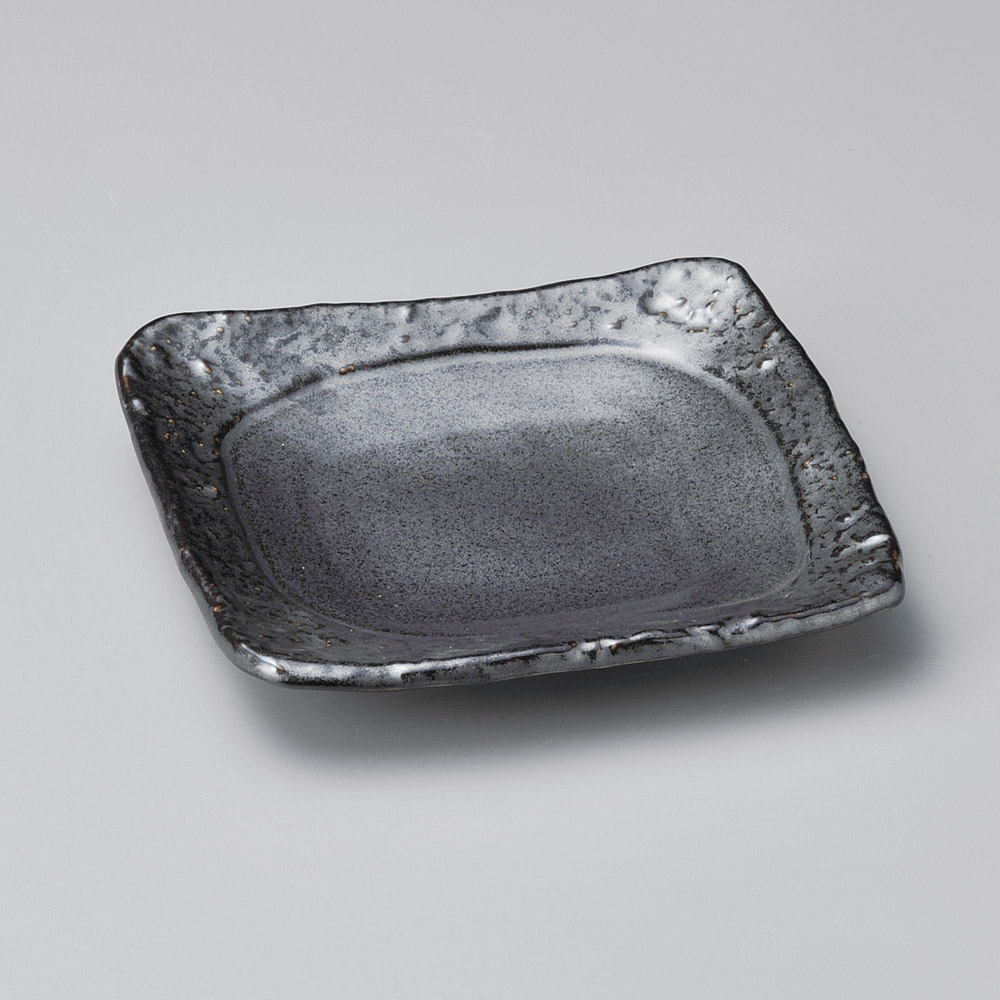 37412-161 鉄結晶石目正角皿|業務用食器カタログ陶里31号