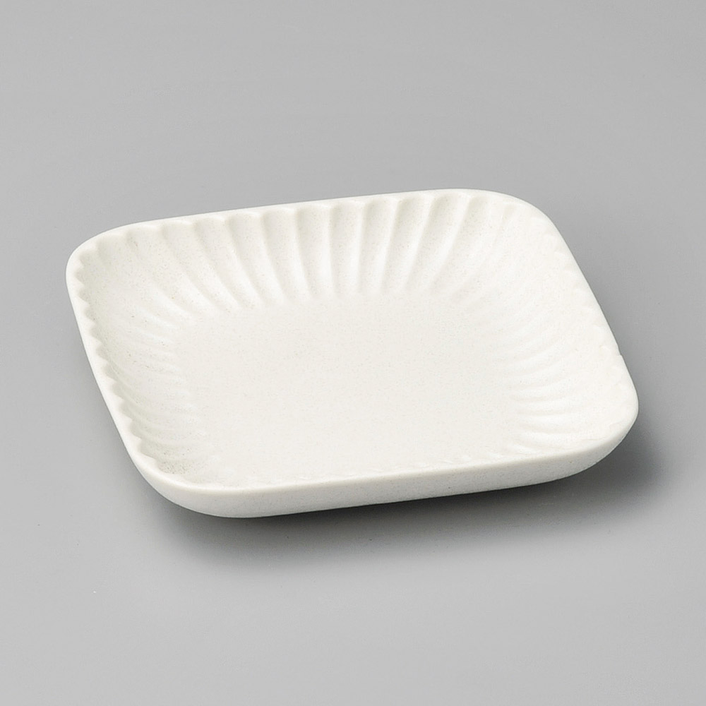 37514-181 白パールしのぎ正角皿|業務用食器カタログ陶里31号