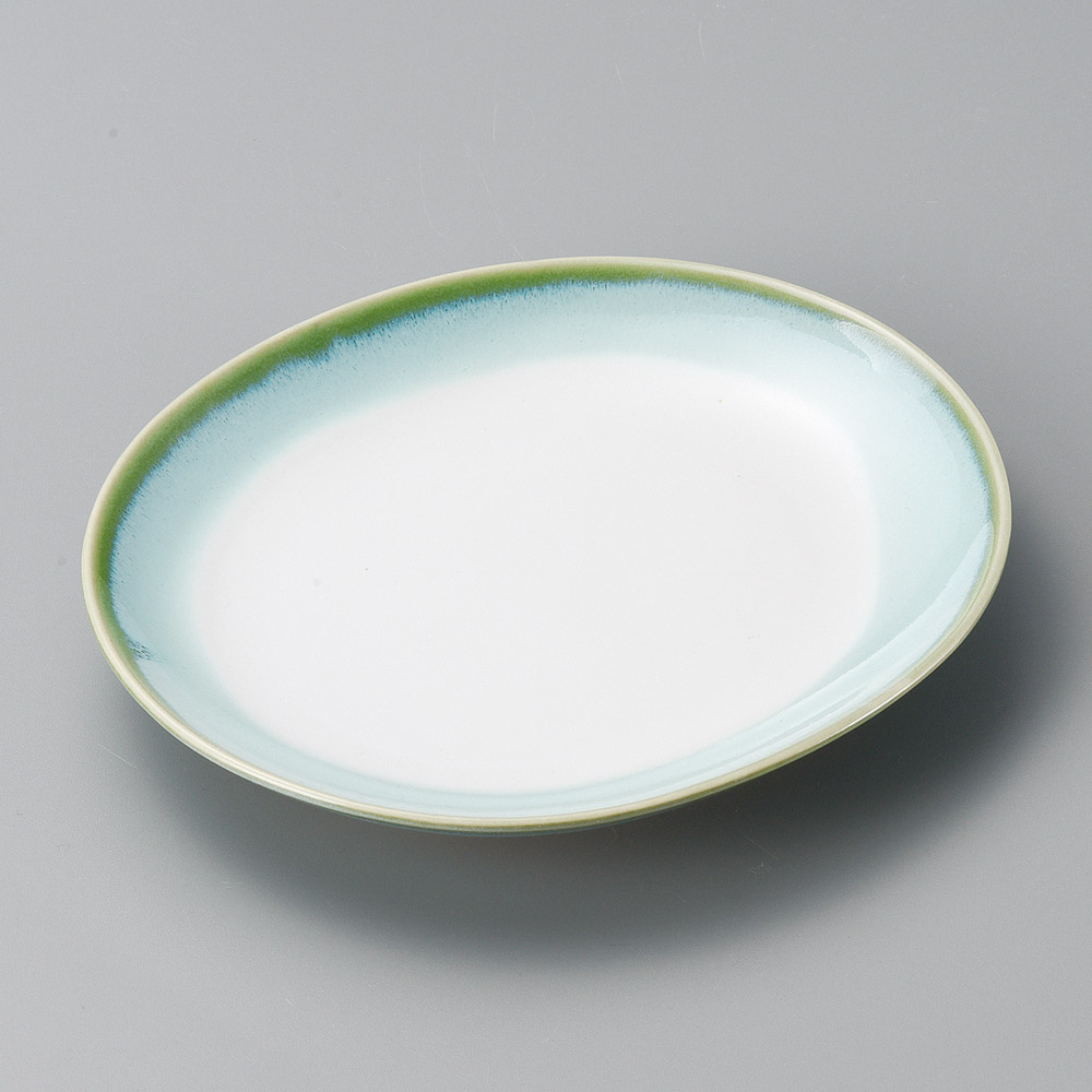 39301-321 淡緑彩7.0楕円皿|業務用食器カタログ陶里31号