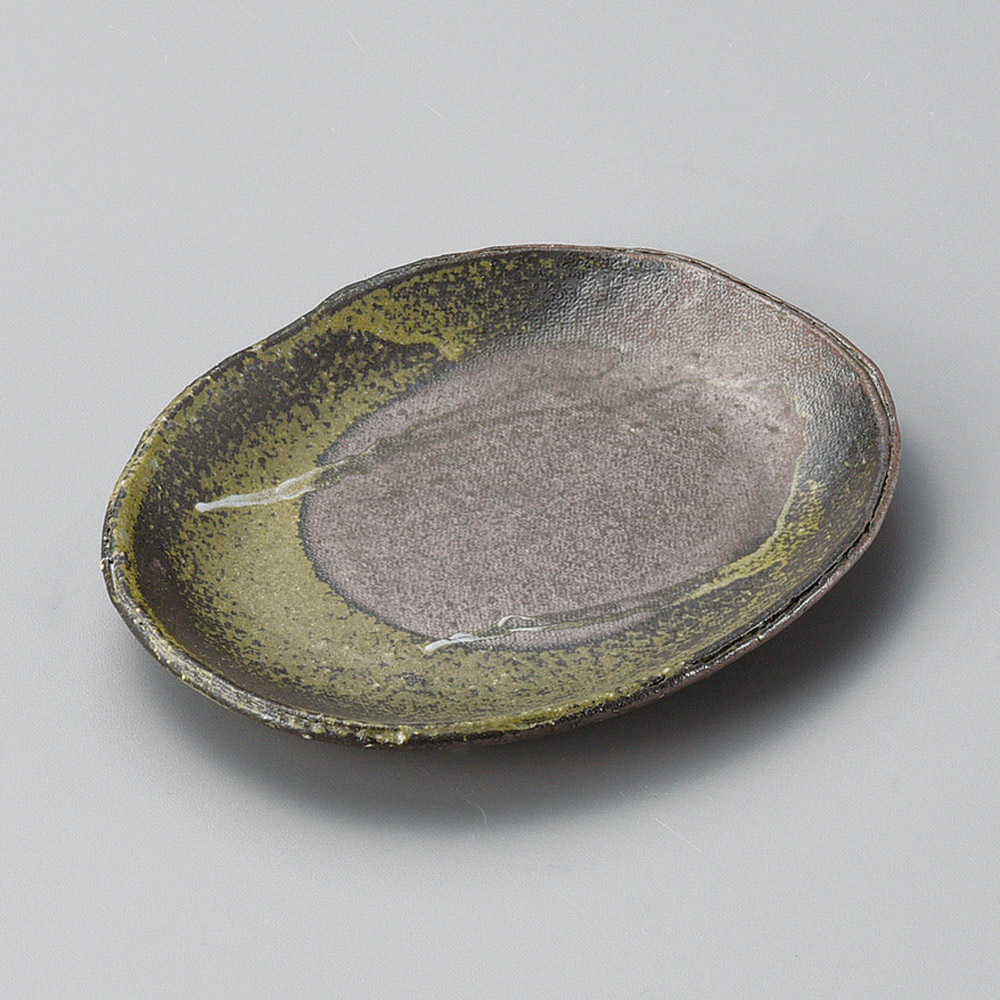 39708-431 灰釉ボタモチ3.5楕円皿|業務用食器カタログ陶里31号