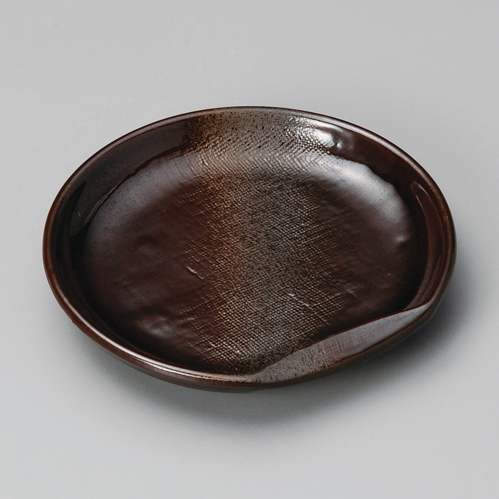 39802-461 備前灰釉5.0半月丸皿|業務用食器カタログ陶里31号