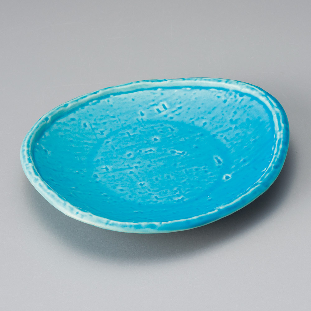 39906-331 マットブルーたまご型皿|業務用食器カタログ陶里31号