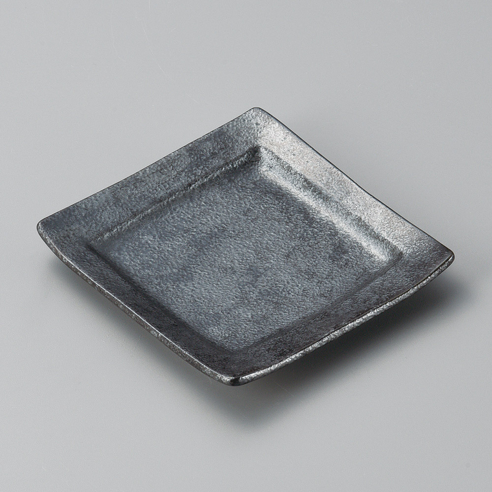 40014-101 銀黒回角銘々皿|業務用食器カタログ陶里31号