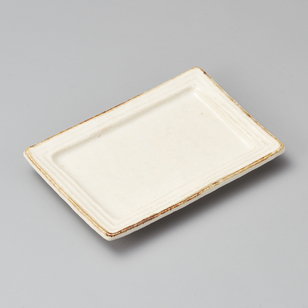 40414-491 粉引釉リム型のり皿|業務用食器カタログ陶里31号