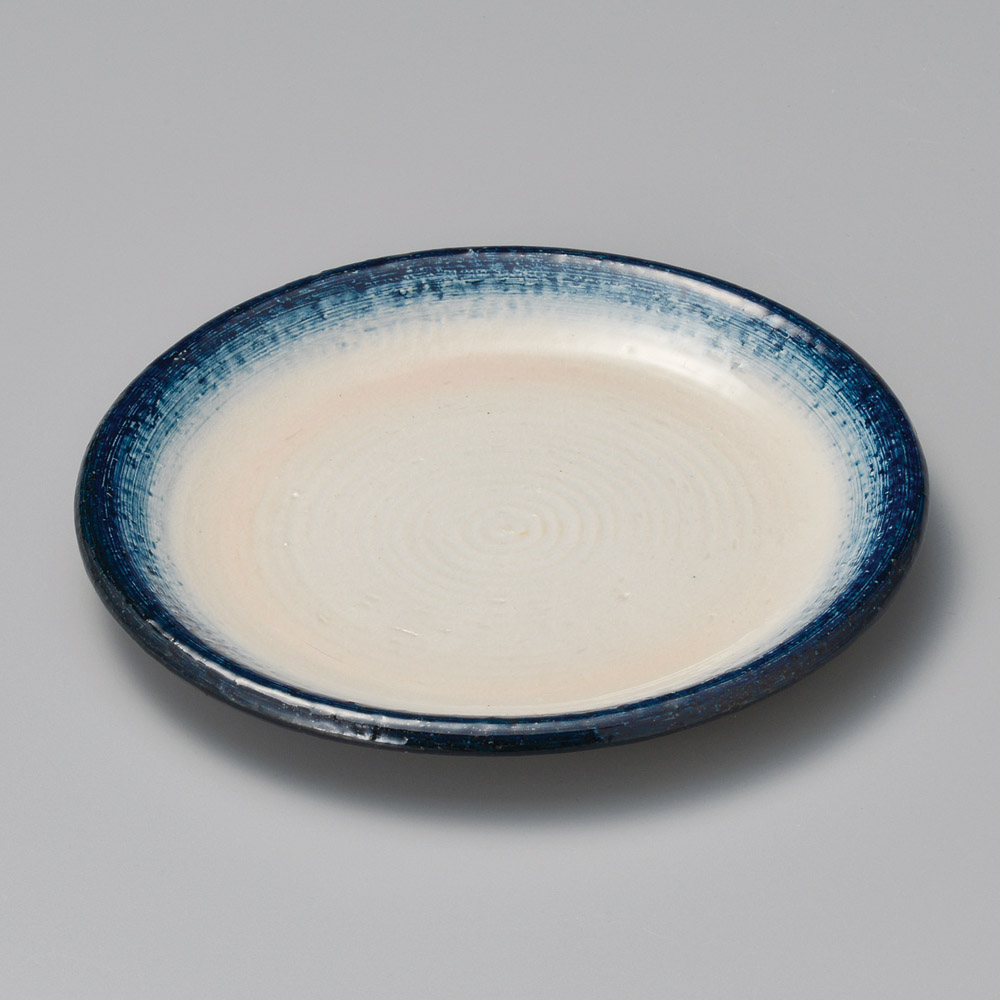 41248-151 青ボカシ8.0丸皿|業務用食器カタログ陶里31号