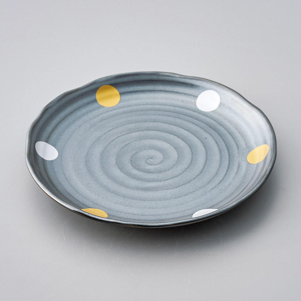 41438-021 金銀丸紋鉄結晶5.0皿|業務用食器カタログ陶里31号