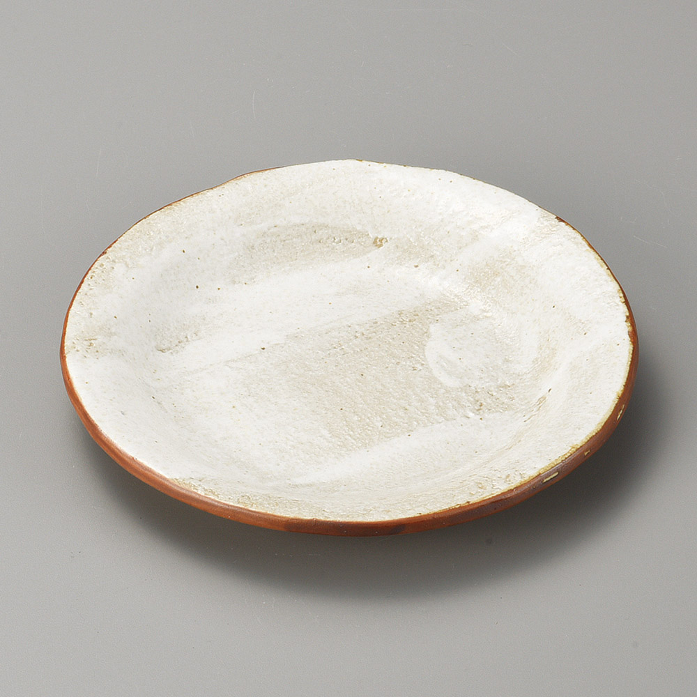41501-311 白油滴刷毛4.5反り丸皿|業務用食器カタログ陶里31号