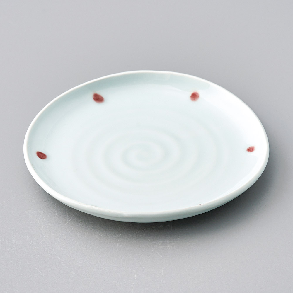 41513-131 青磁紅玉たわみ6.0皿|業務用食器カタログ陶里31号