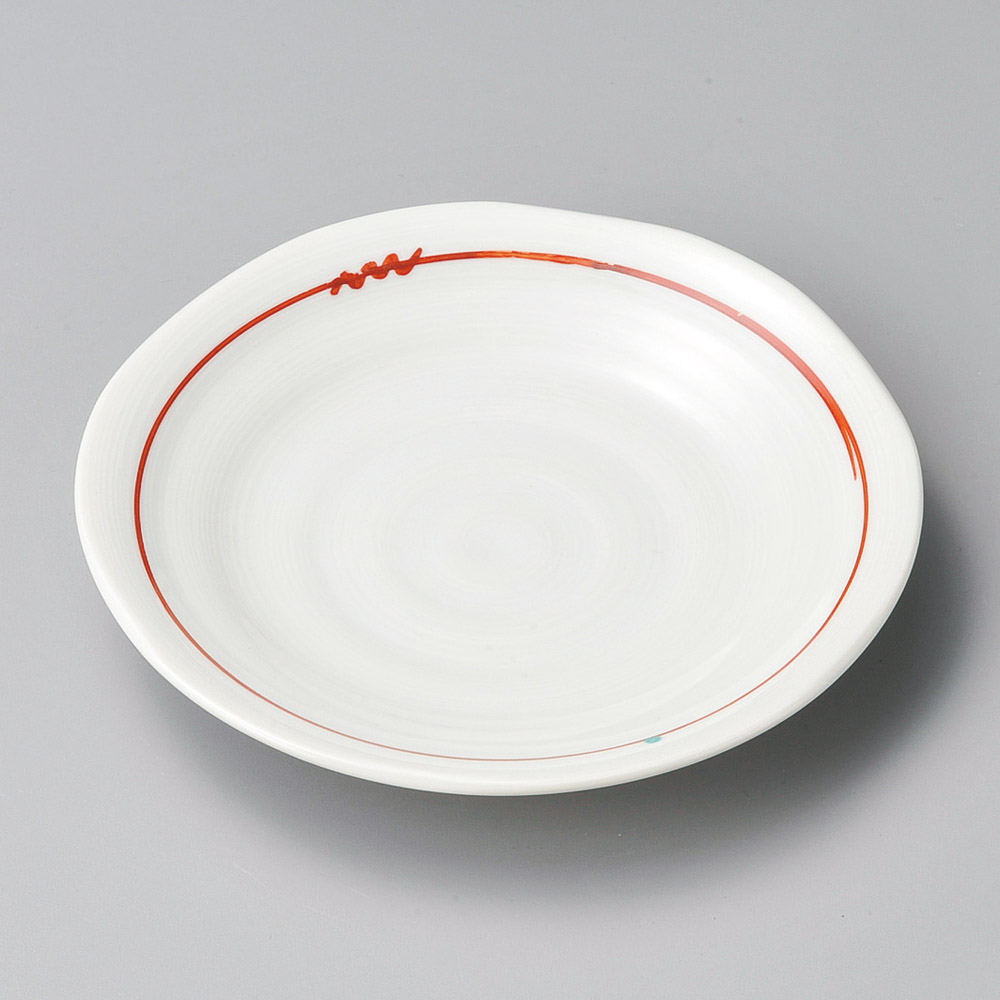 41724-601 赤結び刷毛目3.5皿|業務用食器カタログ陶里31号