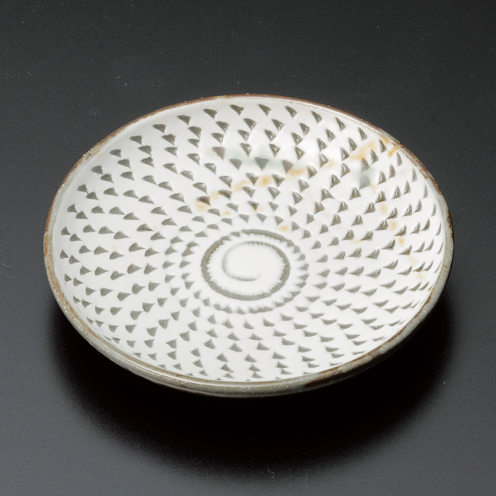 42518-461 手彫り(飛びカンナ)3.8小皿|業務用食器カタログ陶里31号