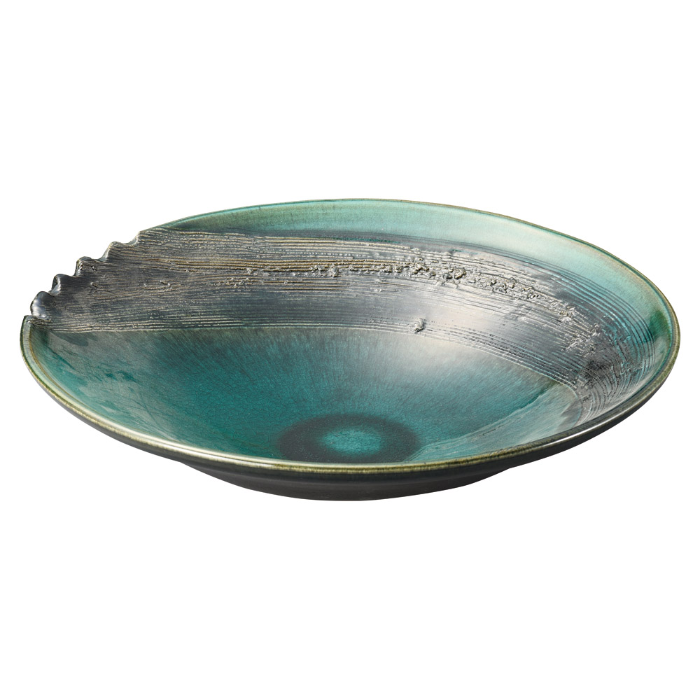 43606-431 緑釉11.0皿鉢|業務用食器カタログ陶里31号
