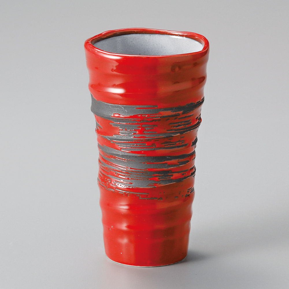 49829-021 赤釉刷毛目ビールカップ|業務用食器カタログ陶里31号
