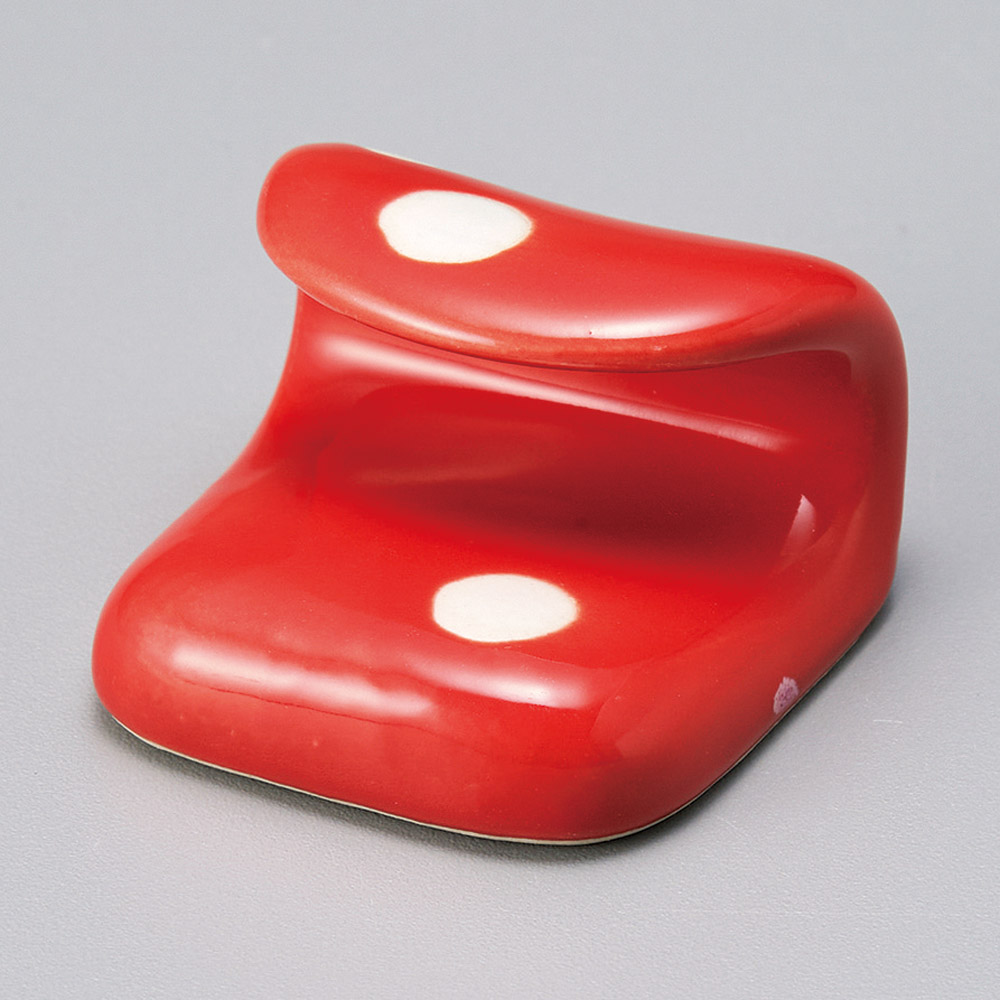 51021-311 水玉(紅)巻紙箸置|業務用食器カタログ陶里31号