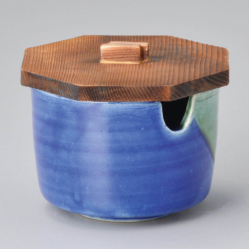 53201-181 青釉オリベソース入(木ブタ付)|業務用食器カタログ陶里31号