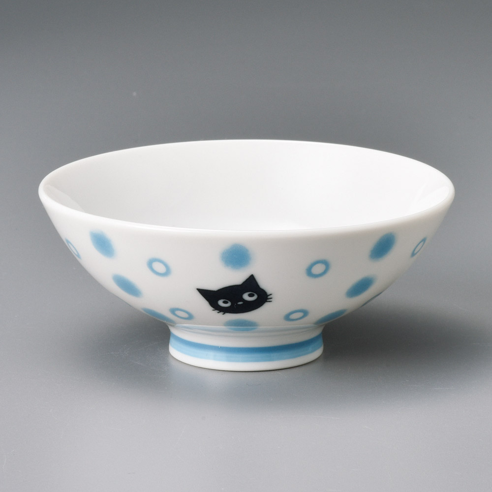 65140-121 青水玉ねこ茶碗|業務用食器カタログ陶里31号