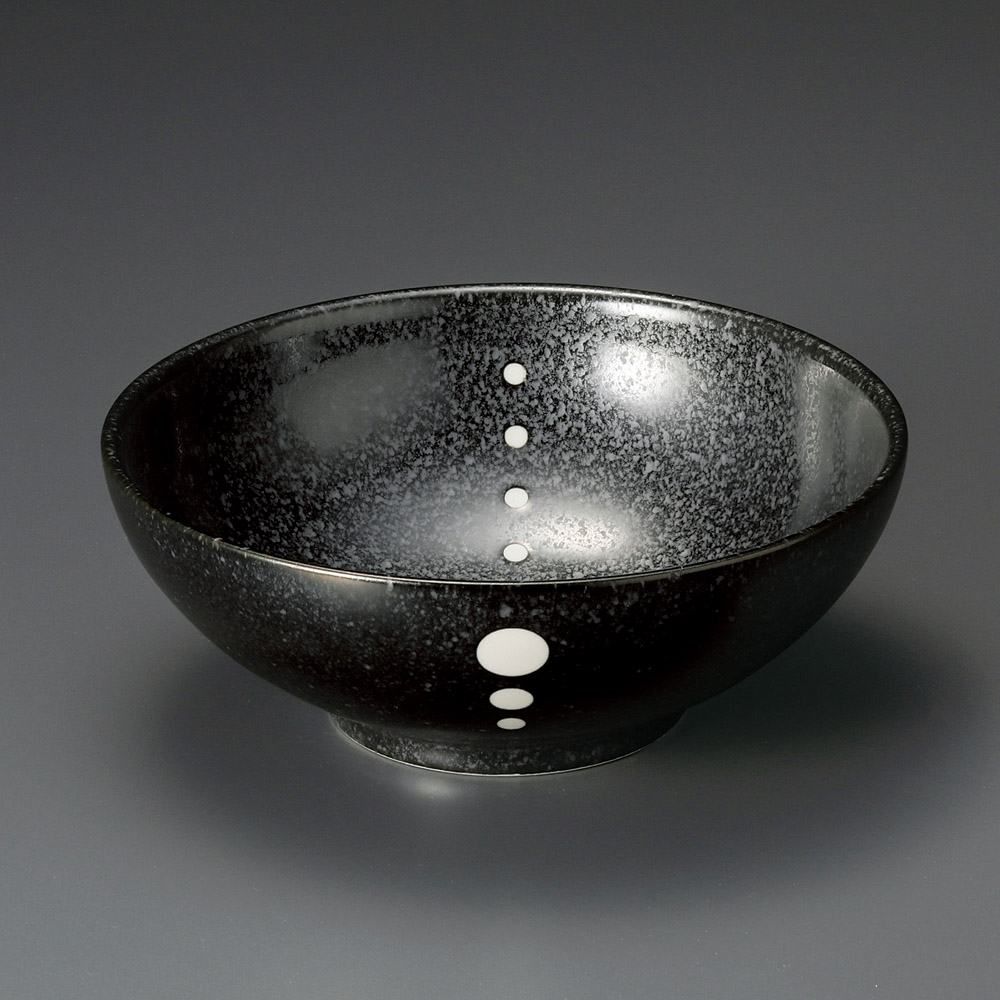 66415-491 ドット麺鉢(黒)|業務用食器カタログ陶里31号