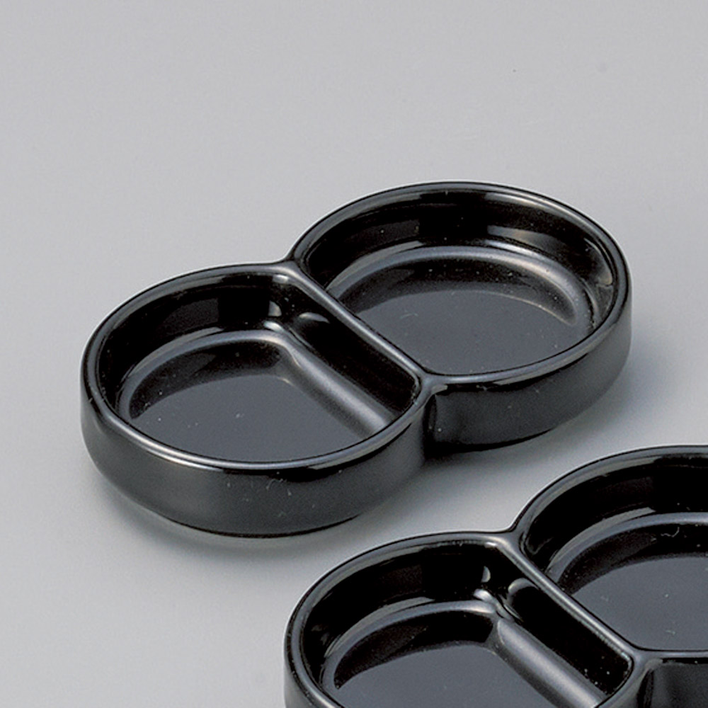 68019-151 ブラック二品豆皿|業務用食器カタログ陶里31号