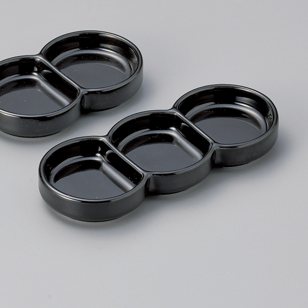68020-151 ブラック三品豆皿|業務用食器カタログ陶里31号