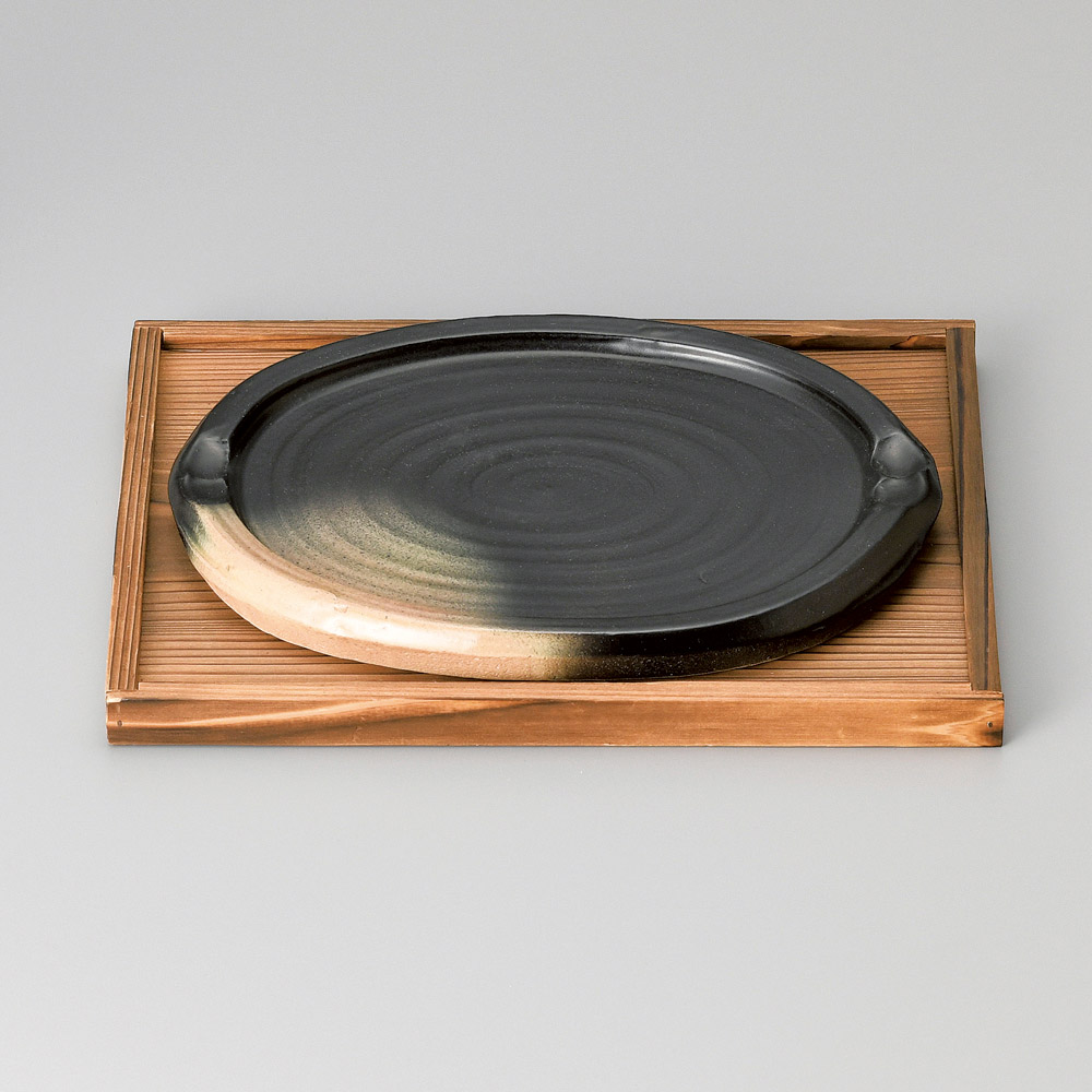 69825-711 耐熱(手造り)ステーキ陶板(大)|業務用食器カタログ陶里31号