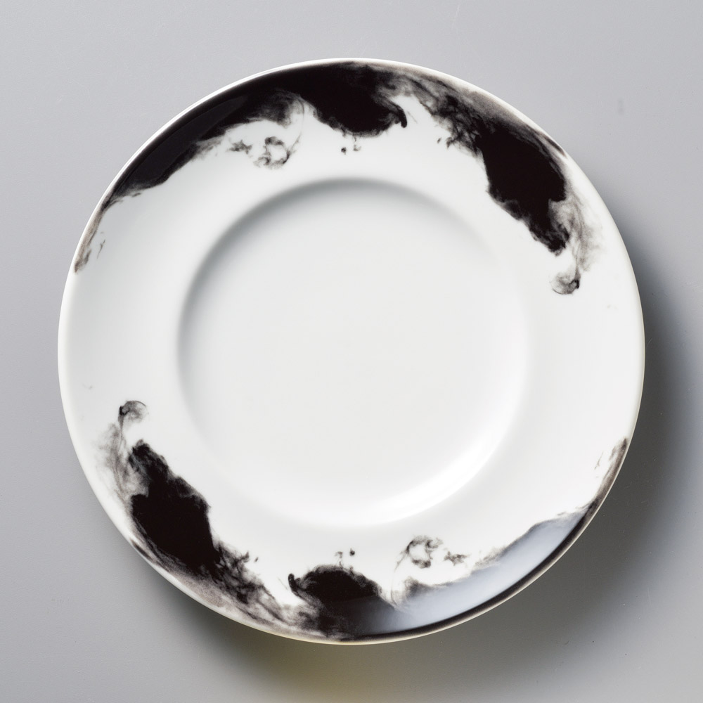 82512-291 水墨和禅 イングレ28㎝リム丸皿|業務用食器カタログ陶里31号