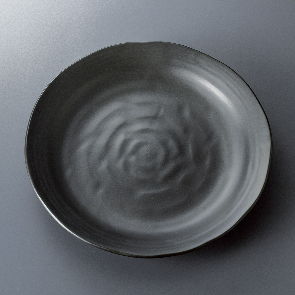 82714-511 黒マット7.0皿|業務用食器カタログ陶里31号