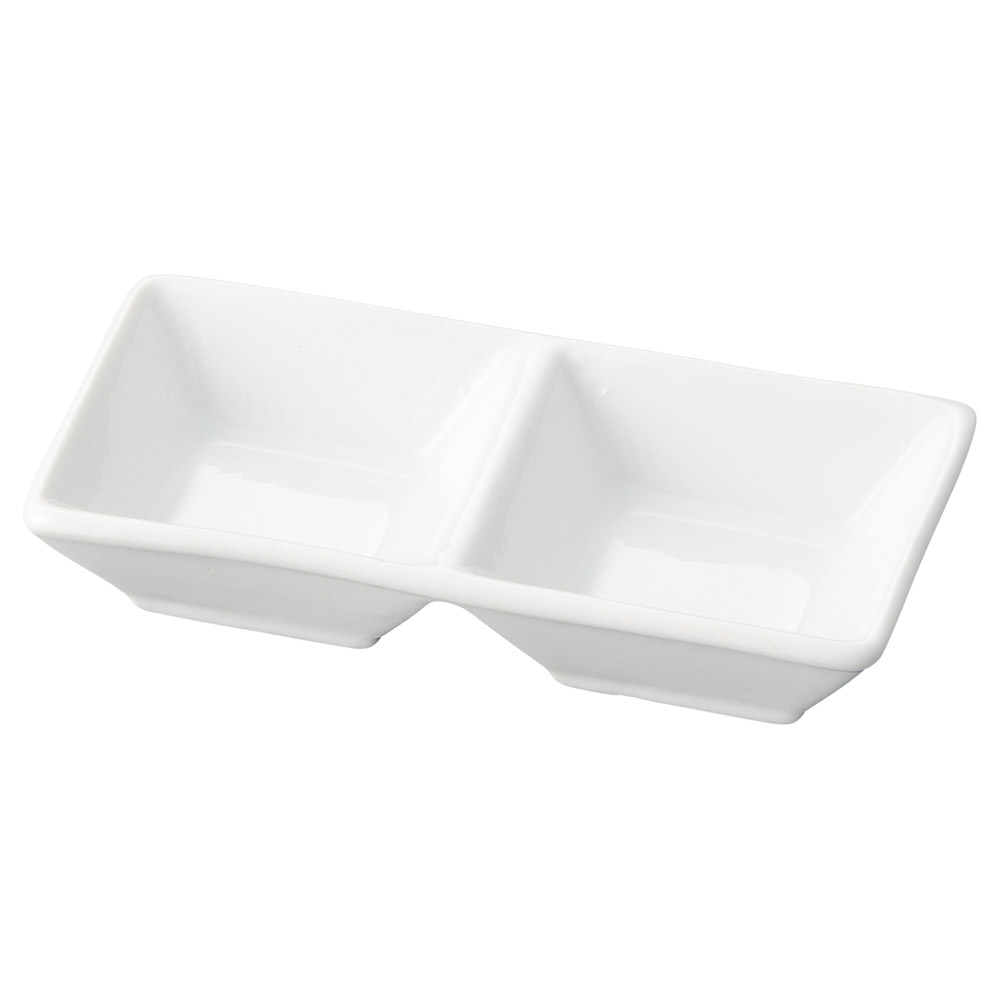 85616-181 白スクエア2連皿|業務用食器カタログ陶里31号