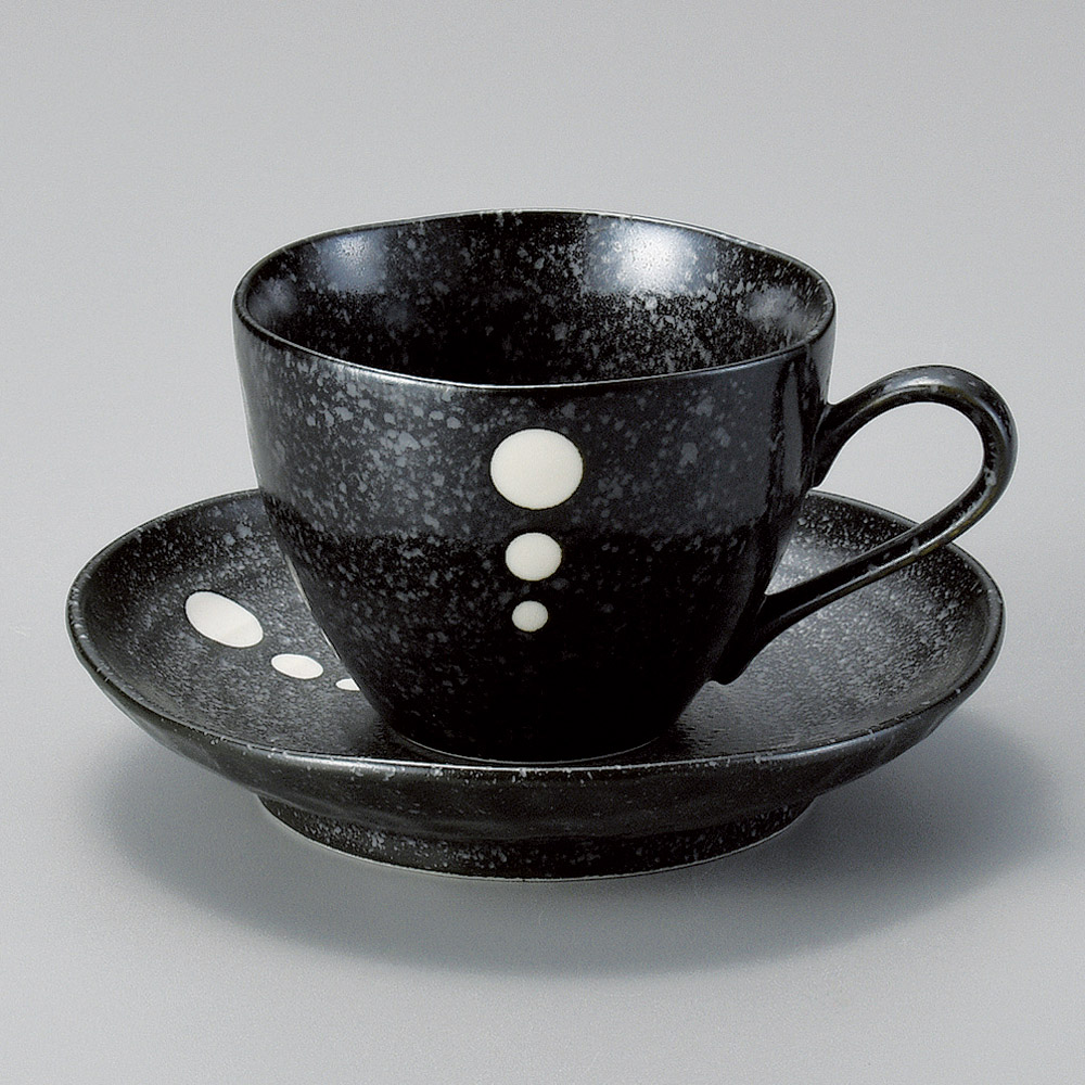 95353-631 ドット黒コーヒー皿|業務用食器カタログ陶里31号