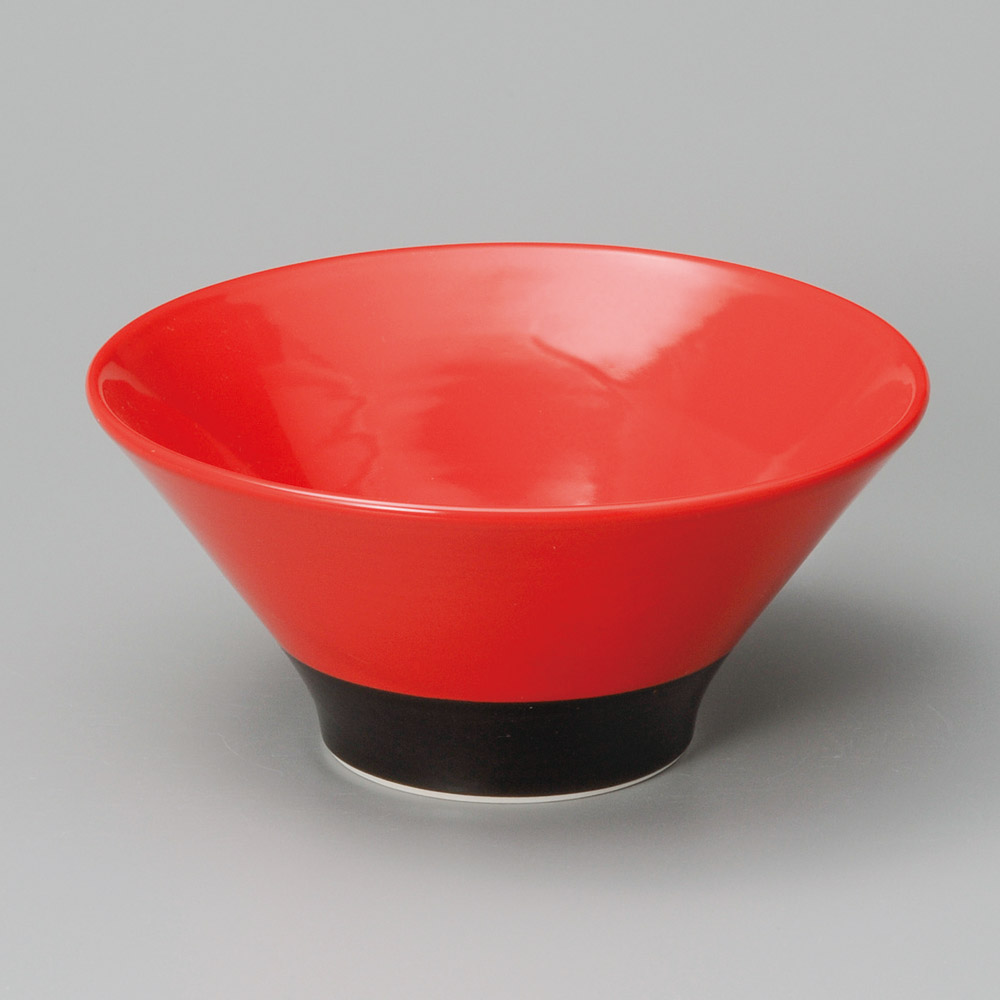 A0915-011 赤釉ハマ黒6.5麺鉢|業務用食器カタログ陶里31号
