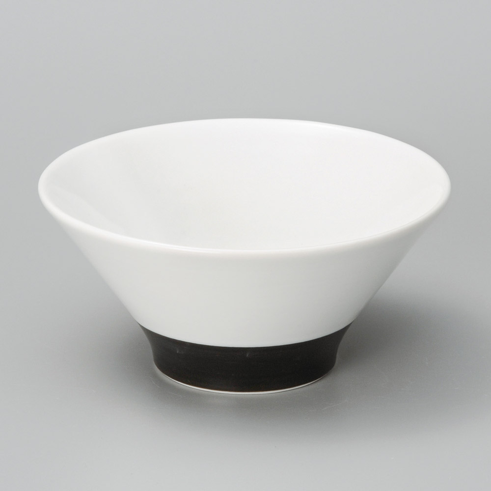 A1414-011 白釉ハマ黒6.5麺鉢|業務用食器カタログ陶里31号