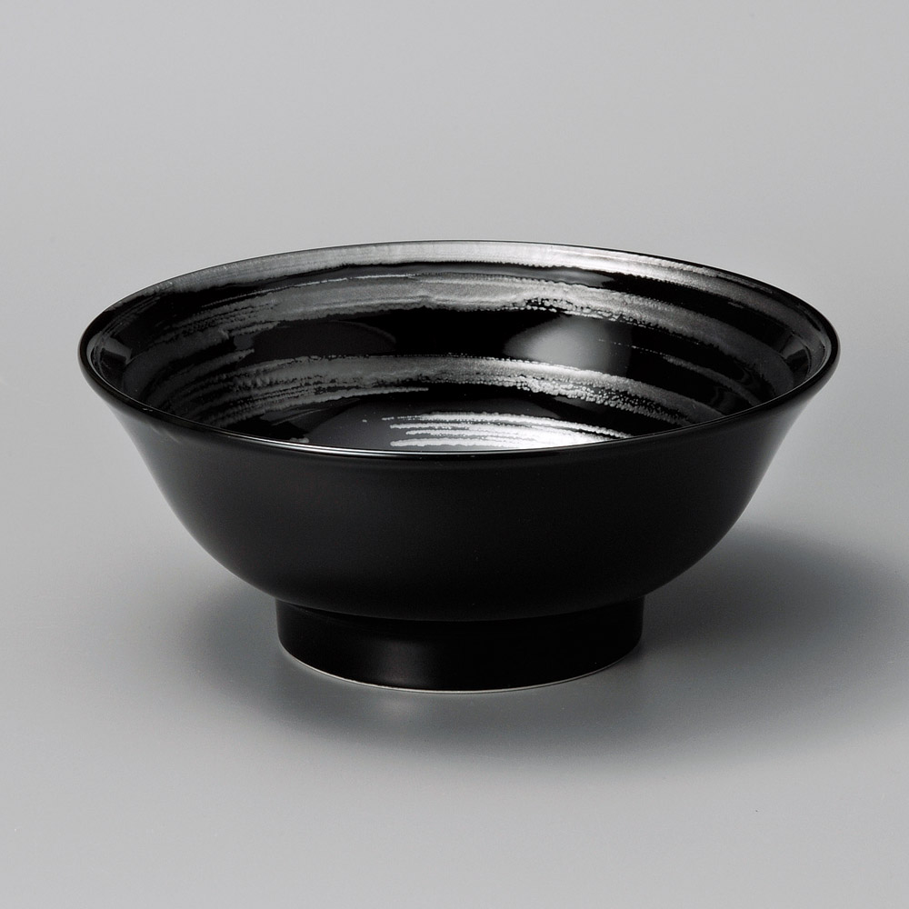A1511-051 黒彫刻6.8高台丼|業務用食器カタログ陶里31号
