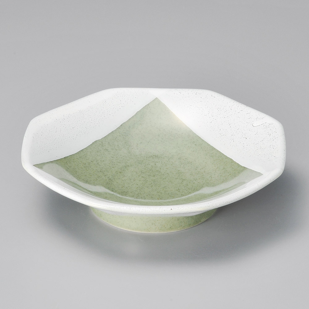 A2002-051 よもぎ三角紋八角シューマイ皿|業務用食器カタログ陶里31号