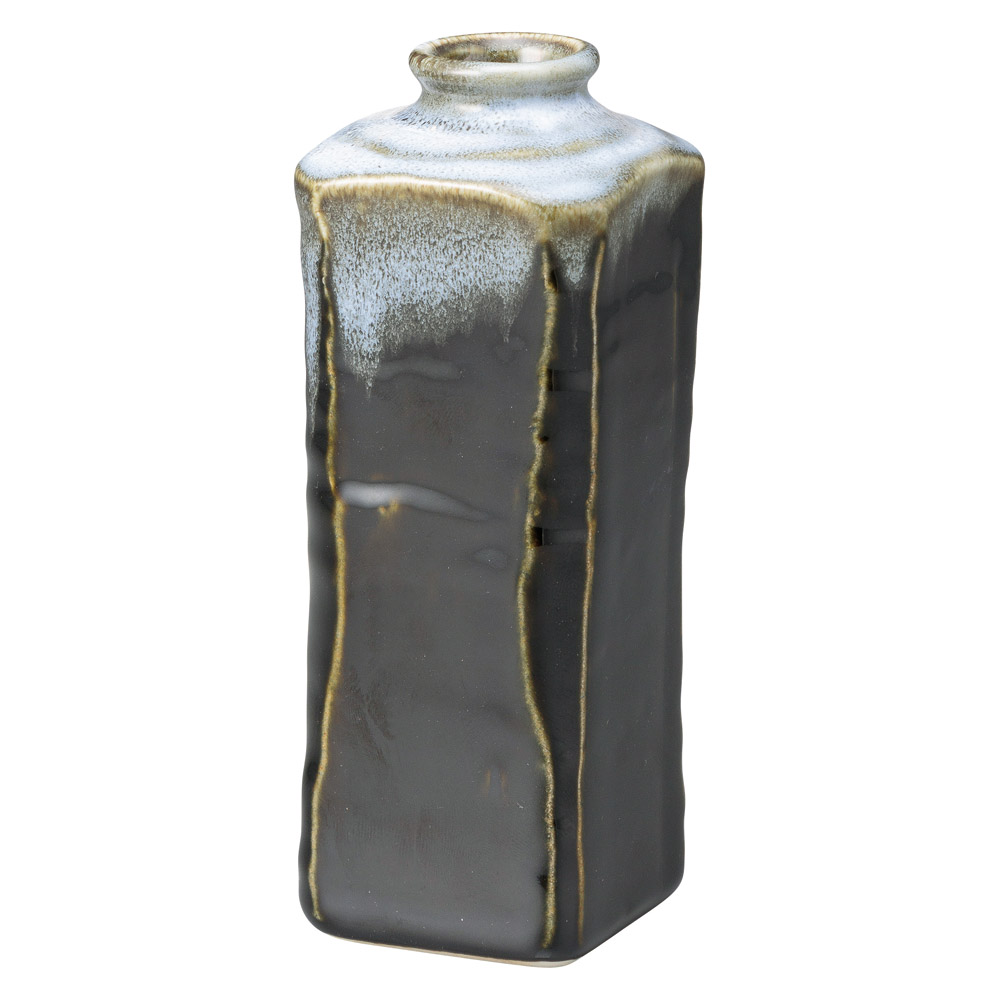 A3320-531 黒白流角花瓶|業務用食器カタログ陶里31号