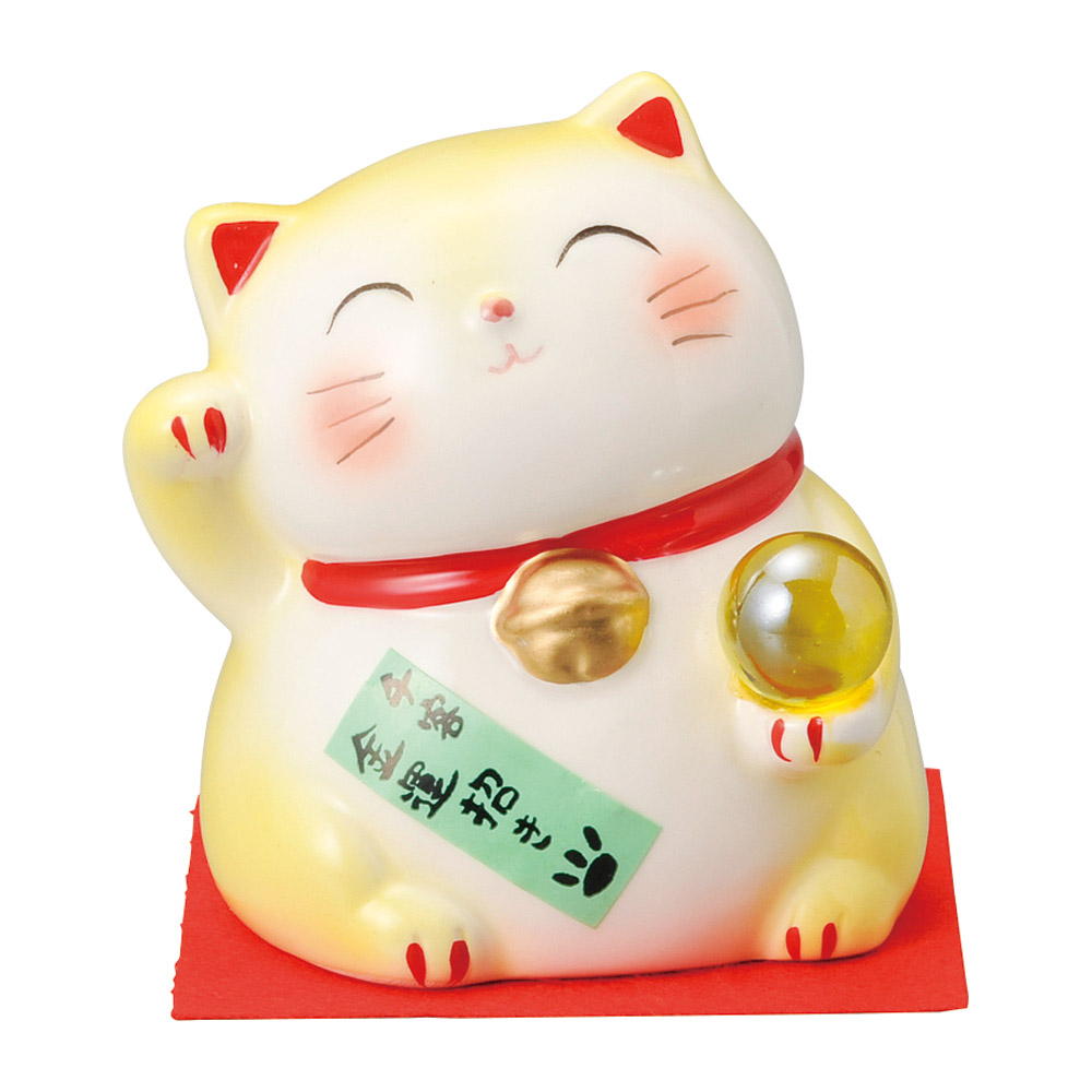 A3912-451 千客金運招き猫(黄)|業務用食器カタログ陶里31号